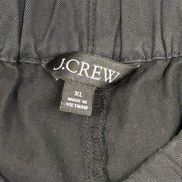 J. Crew Astrid Pull-On Elastic Waist Wide Crop Trousers Chino Pant Black XL - Picture 7 of 9